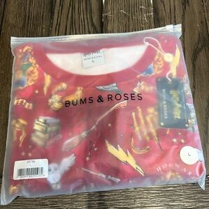 NWT Bums and Roses Harry Potter Back to Hogwarts Red Unisex Oversized Crew Neck